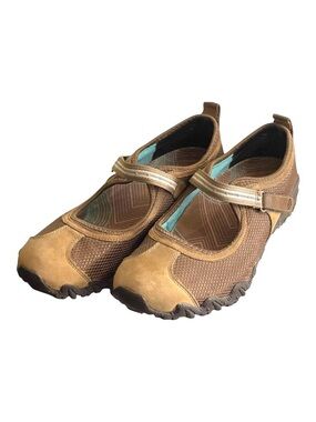 Skechers Outdoor Lifestyle Brown Suede Leather Mesh Maryjane Shoes Womens Sz 9.5